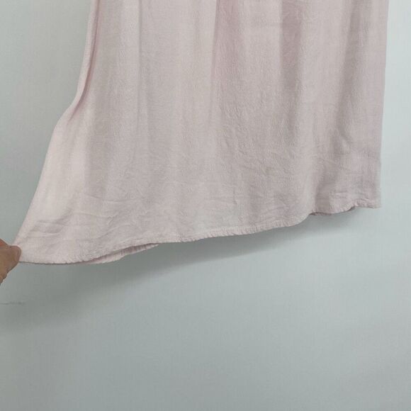 Free People Pretty Chiffon Ruffle Mini Dress Shift Pockets Sleeveless Pink 2 - Picture 5 of 14